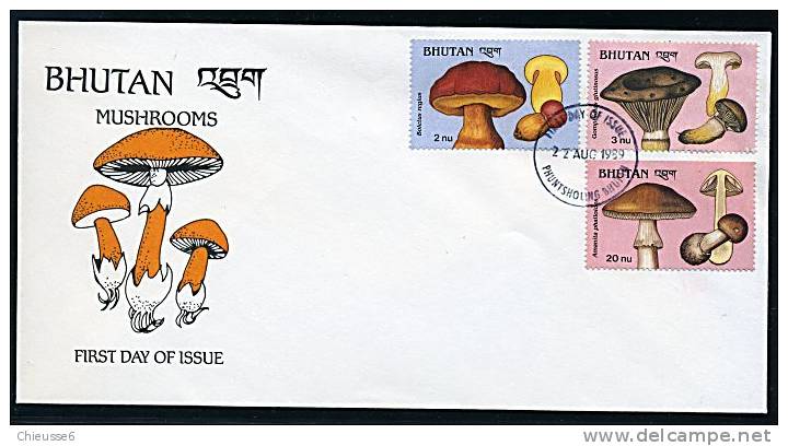 Bhoutan Ob N° 850 à 852 - Env. 1er Jour - Champignons (lot 10) (19 P14) - Bhutan