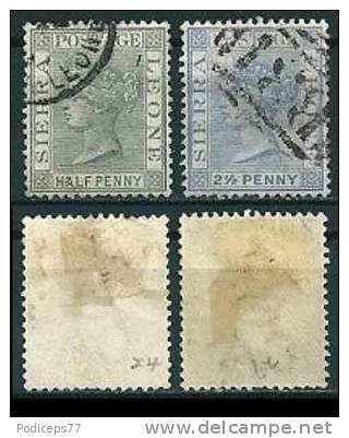 Sierra Leone 1883/93  Q. Victoria - 2 Werte (Wz. CA)  Mi-Nr.12,17  Gestempelt / Used - Sierra Leone (...-1960)