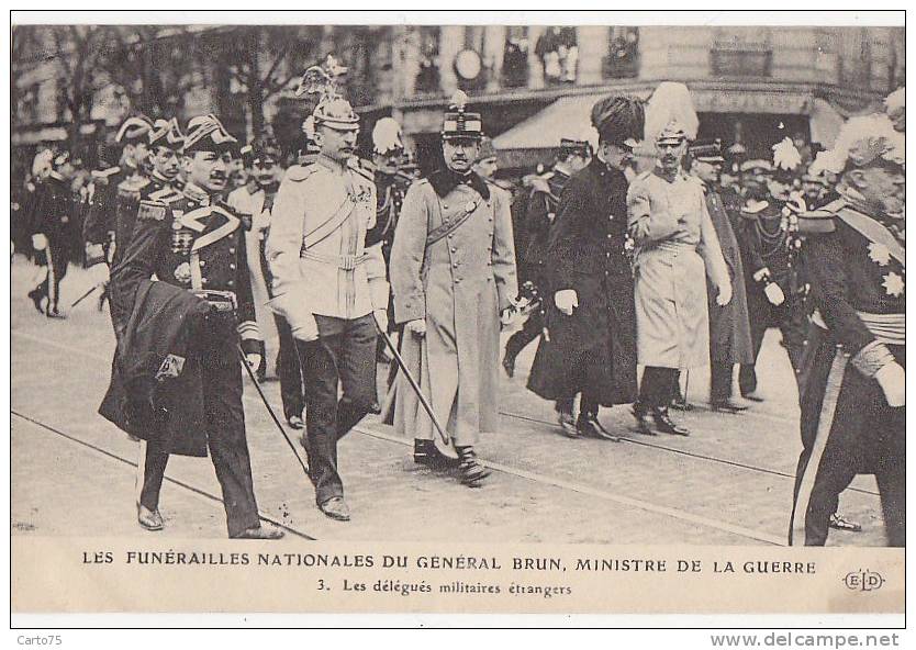 Evènements - Paris - Militaria - Funérailles Du Général Brun - Officiers Armée Etrangère - Funeral