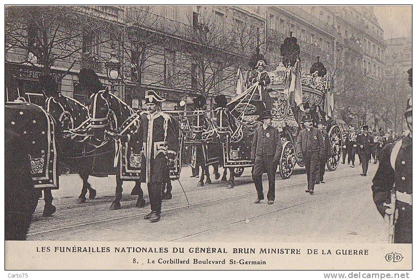 Evènements - Paris - Militaria - Funérailles Du Général Brun -  Attelage Mortuaire - Funérailles