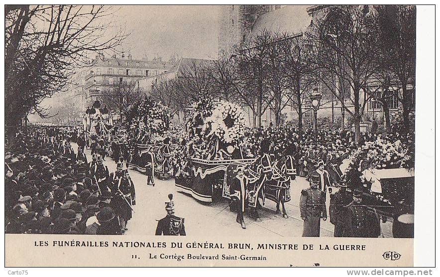 Evènements - Paris - Militaria - Funérailles Du Général Brun - Cortège Boulevard St Germain - Funérailles