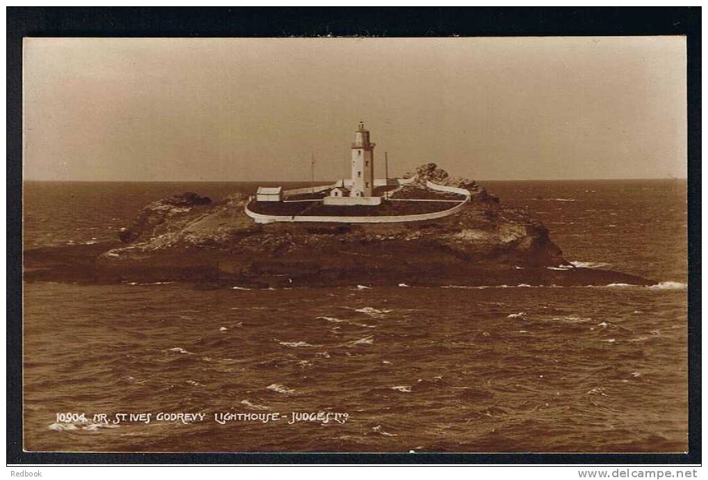 RB 698 - Judges Real Photo Postcard Godrevy Lighthouse Near St Ives Cornwall - St.Ives