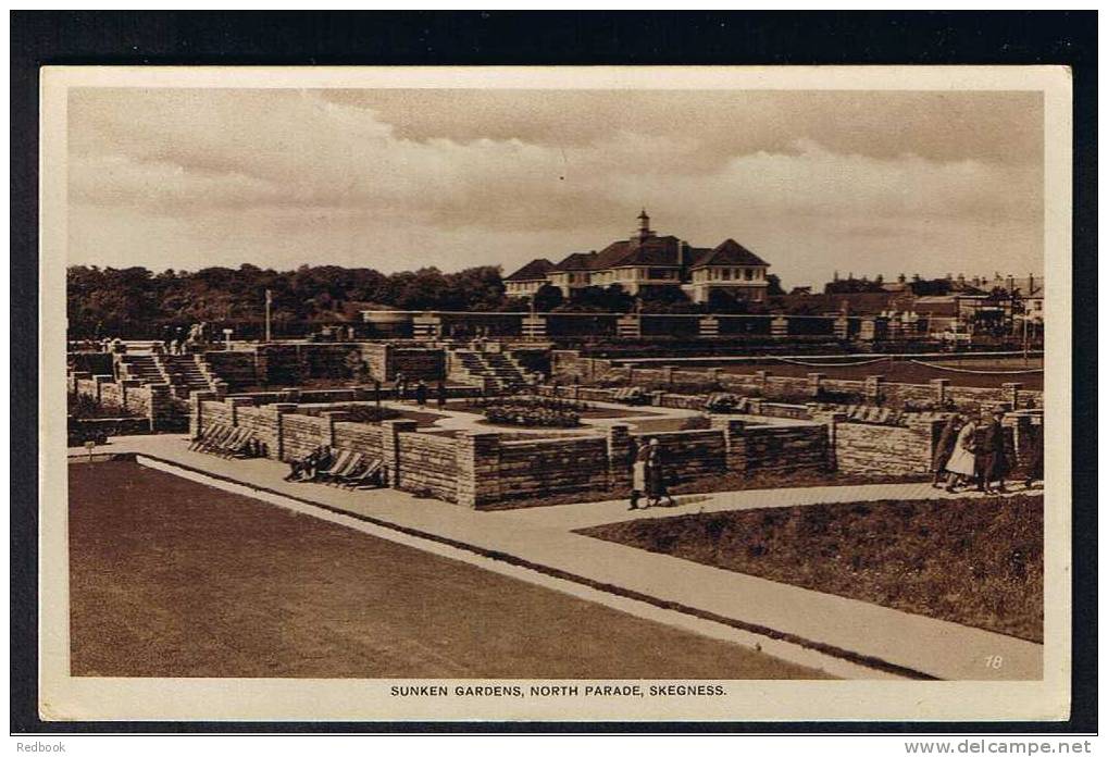 RB 698 - 1939 Postcard - The Sunken Gardens North Parade Skegness Lincolnshire - Otros & Sin Clasificación