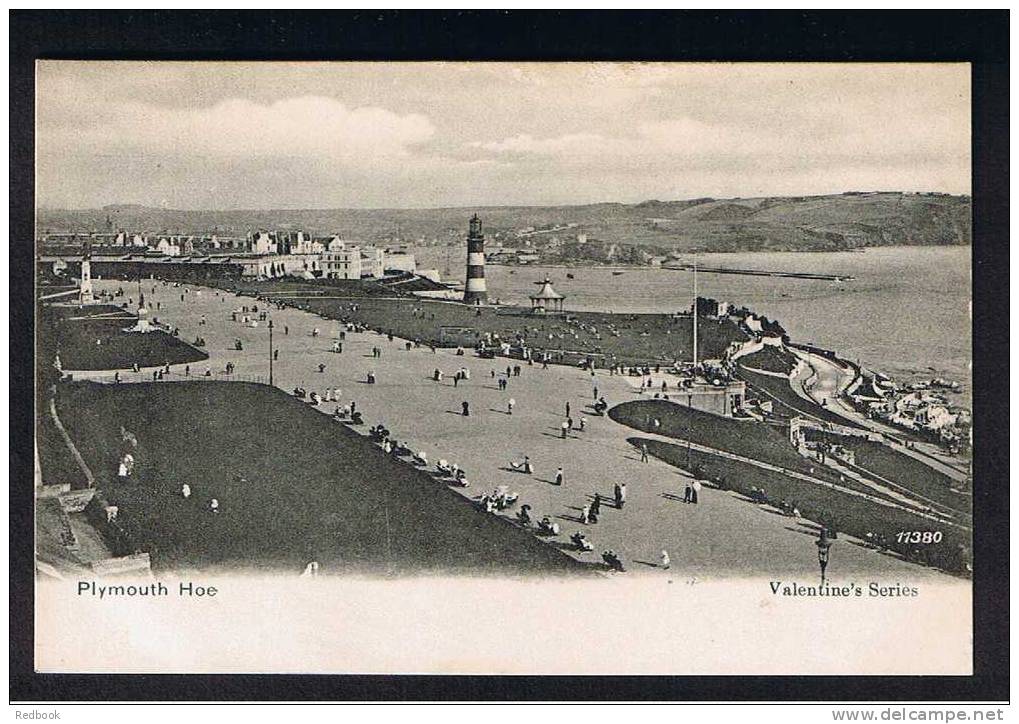 RB 698 -  Early Postcard - Plymouth Hoe & Lighthouse Devon - Plymouth