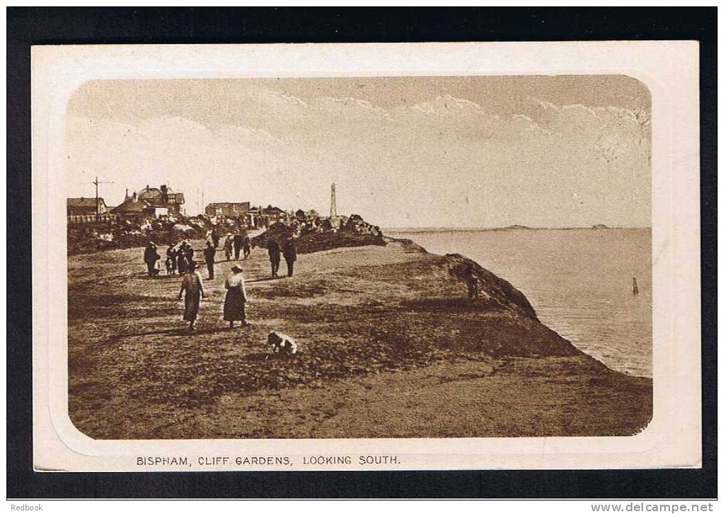 RB 698 - Early Postcard Bispham Cliff Gardens Looking South - Lancashire Near Blackpool - Blackpool
