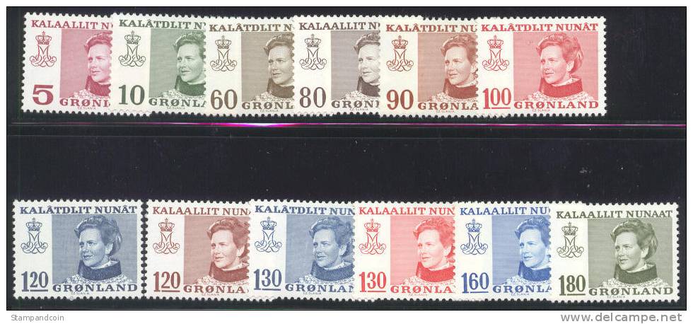 Greenland #86-97 Mint Never Hinged Set From 1973-79 - Unused Stamps