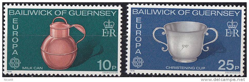 Europa  1976 - Guernsey 2 Val Unificato	 128/129 - 1976