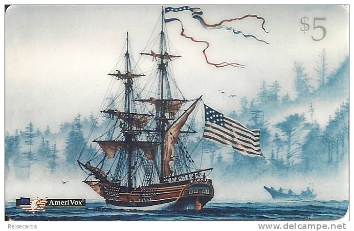 Prepaid: First U.S. Ship "Lady Washington" 1791, Painting By James R. Williamson. Mint - Amerivox