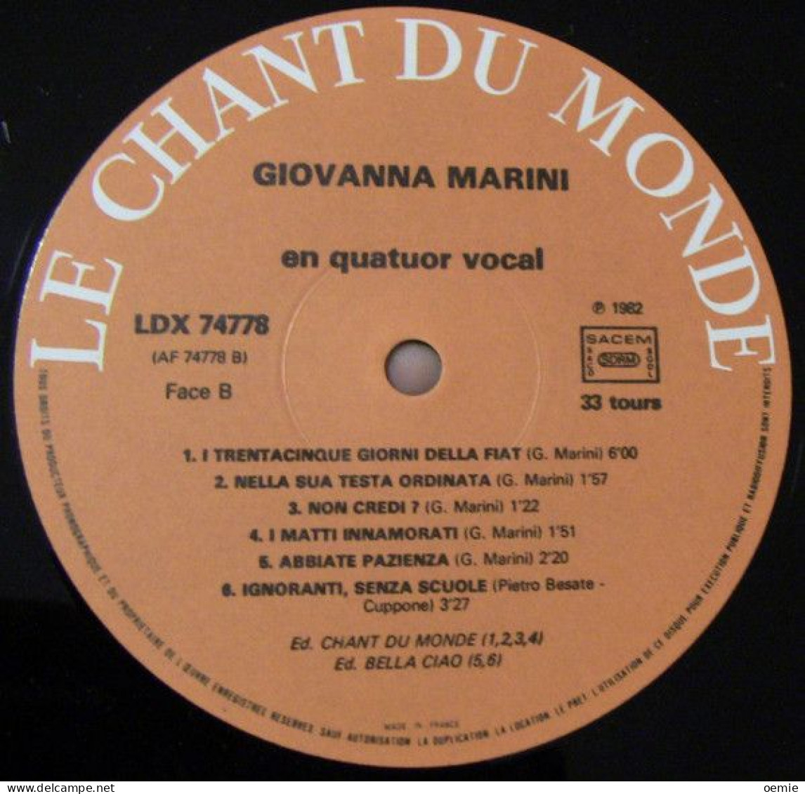 GIOVANNA  MARINI  °   ENREGISTREMENT  PUBLIC - Altri - Musica Italiana