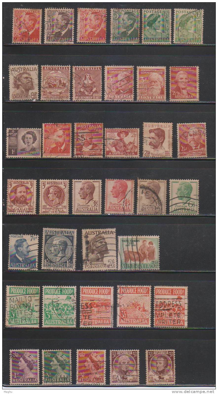 Australia Used 1947 - 1953, All- 38- Different., Low Values Collection, As Scan - Used Stamps