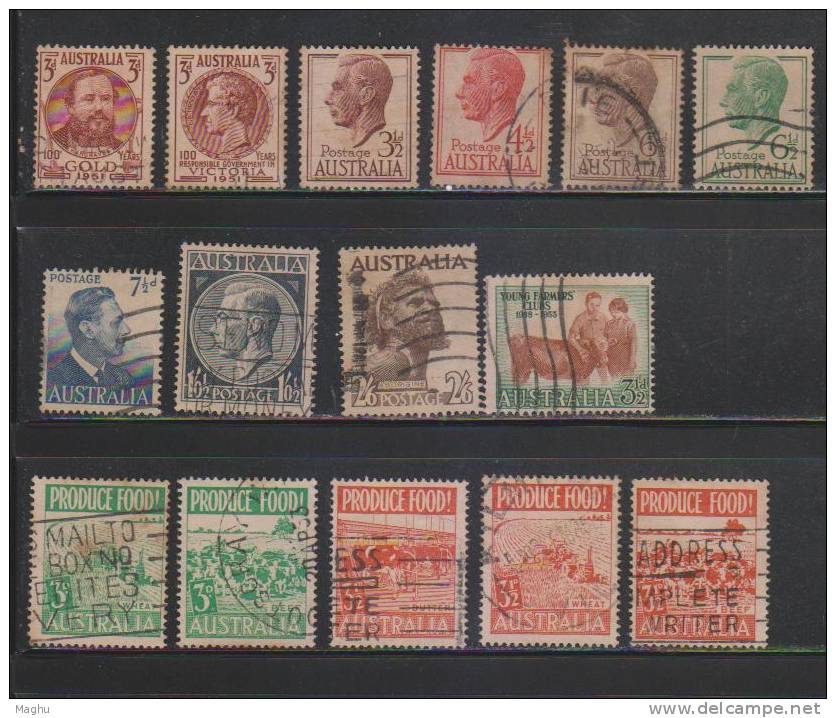 Australia Used 1947 - 1953, All- 38- Different., Low Values Collection, As Scan - Used Stamps