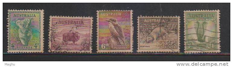 Australia Used 1937, 12 Diff., Low Value Collection, (1/2d & 2d Folded), As Scan - Used Stamps