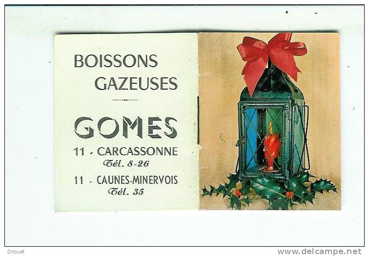 CARCASSONNE - CALENDRIER DE POCHE ---- BOISSONS GOMES - 1967 - Petit Format : 1961-70