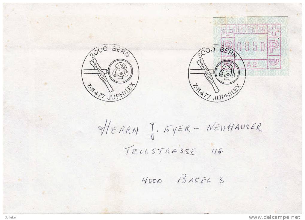 Suisse - Timbres D´automates - Lettre De 1977 - Avec Vignette A2 - Valeur 35 Euros - Francobolli Da Distributore