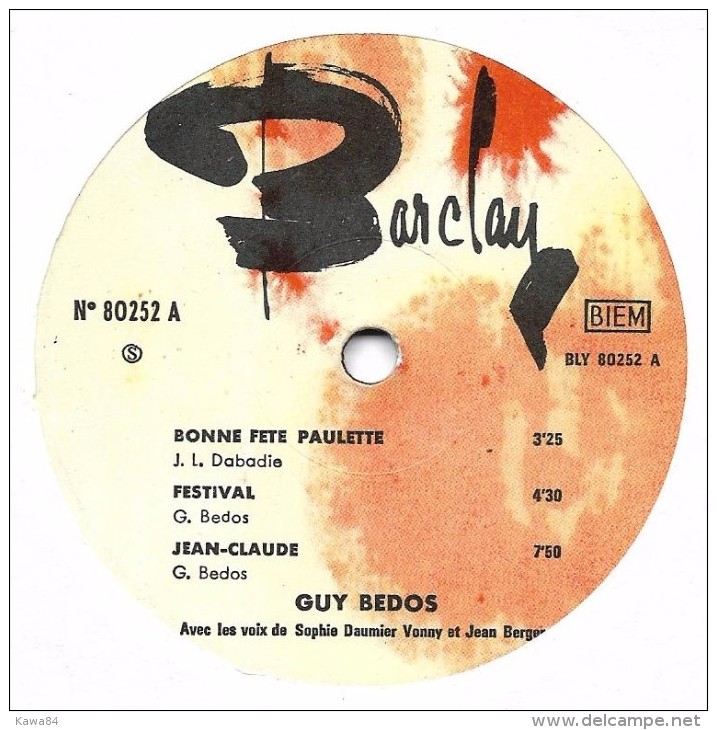 LP 25 CM (10")  Guy Bedos  "  Bonne Fête Paulette  " - Formati Speciali