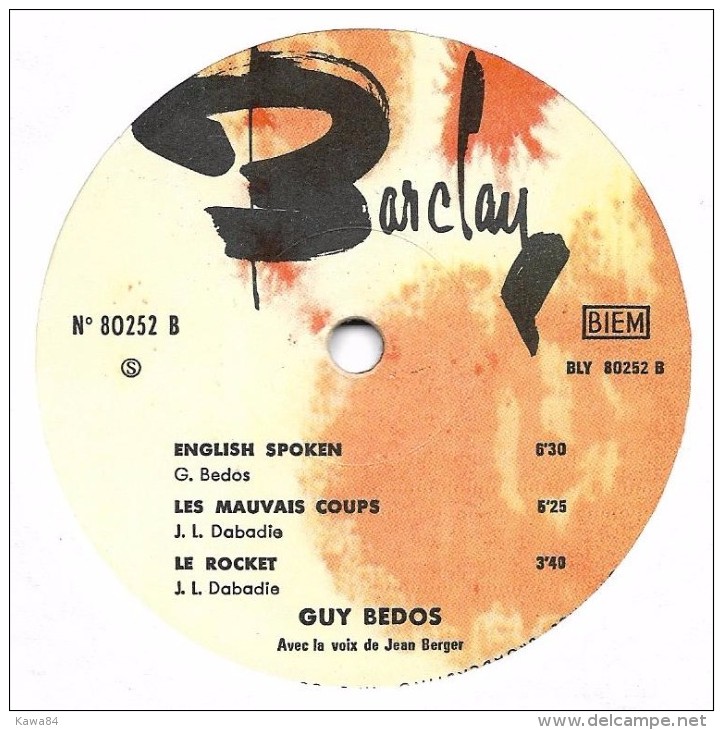 LP 25 CM (10")  Guy Bedos  "  Bonne Fête Paulette  " - Speciale Formaten