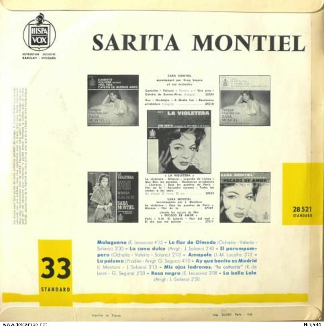 LP 25 CM (10")  Sarita Montiel  "  Malaguena  " - Spezialformate