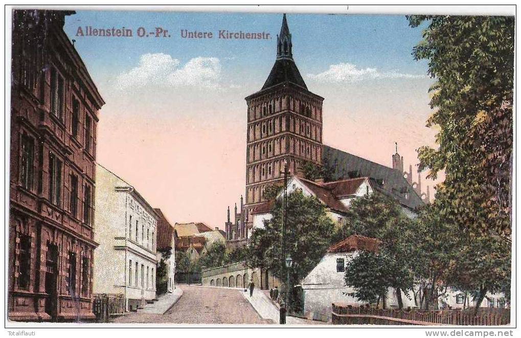 Allenstein Untere Kirchenstraße Color Olsztyn Ungelaufen - Ostpreussen