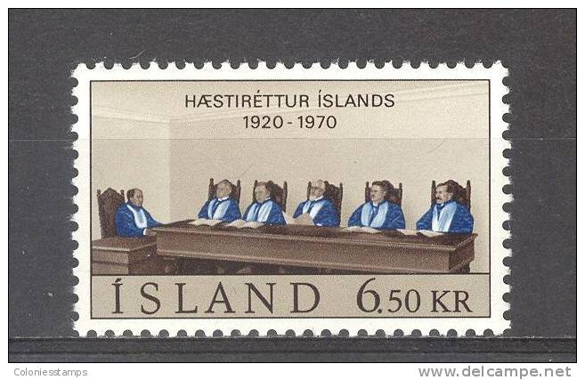 (SA0601) ICELAND, 1970 (50th Anniversary Of Icelandic Supreme Court). Mi # 438. MNH** Stamp - Nuovi