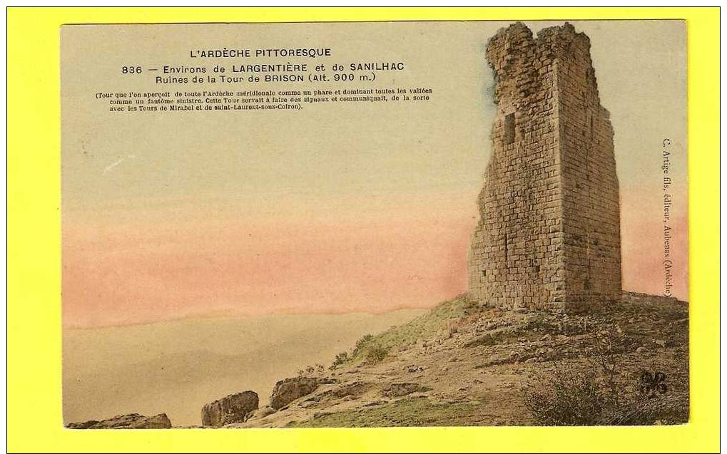 07-Environs De Largentière Et De Sanilhac-cpa-Ruines De La Tour De Brison- - Autres & Non Classés