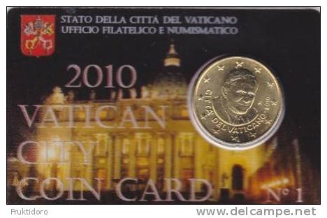 Coin Vatican City 2010 0.50 Euro UNC Coin Card Nr. 1 - Pope John Paul II - Vaticaanstad