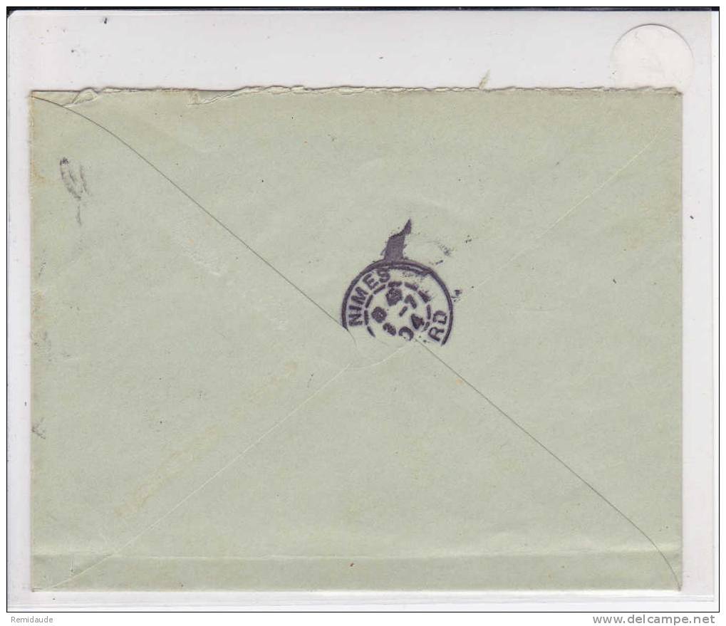 1904 - MOUCHON - ENTIER POSTAL - ENVELOPPE 147x112 De PARIS Pour NIMES - Standard- Und TSC-Briefe (vor 1995)