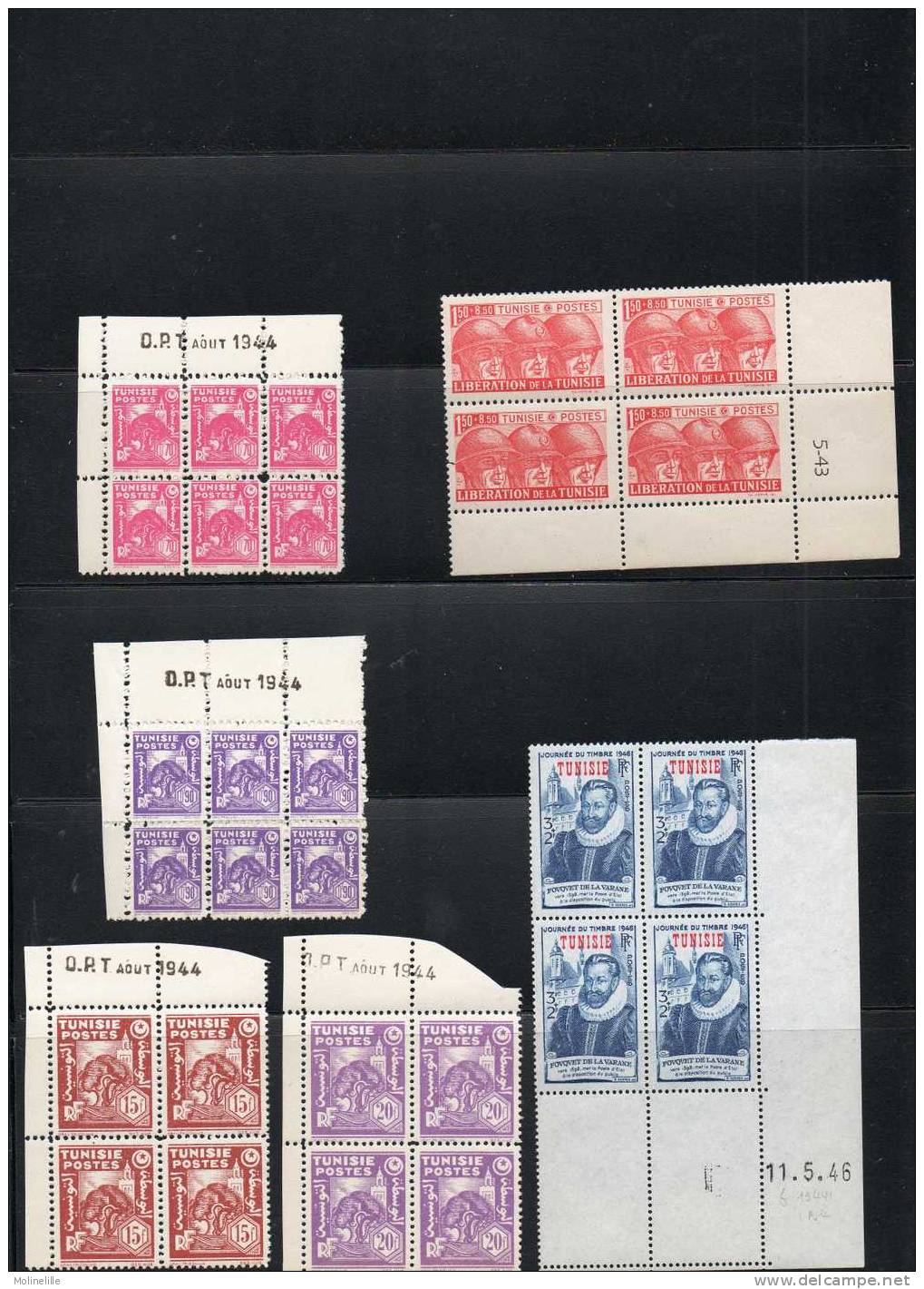 LOT 142 - TUNISIE : Lots De  COINS DATES ** Des N° 249-253-255-266-267 Et 310 - Cote 17 € - Unused Stamps