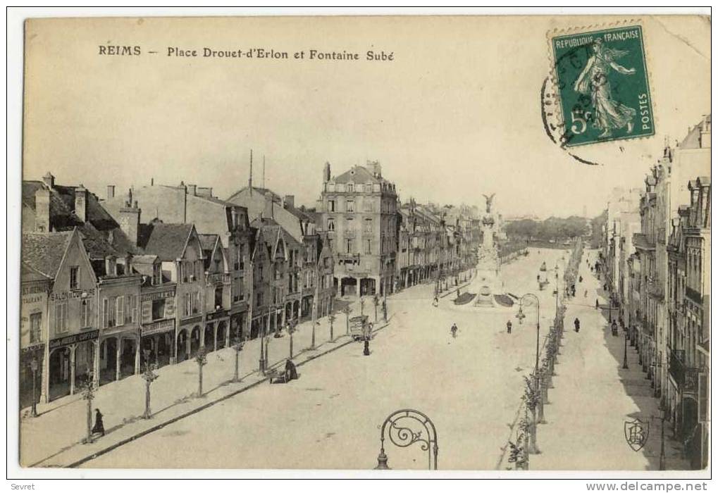 REIMS. - Place Drouet-d'Erlon Et Fontaine Subé - Reims