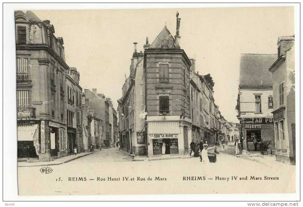 REIMS. - Rue Henri IV Et Rue De Mars - Reims