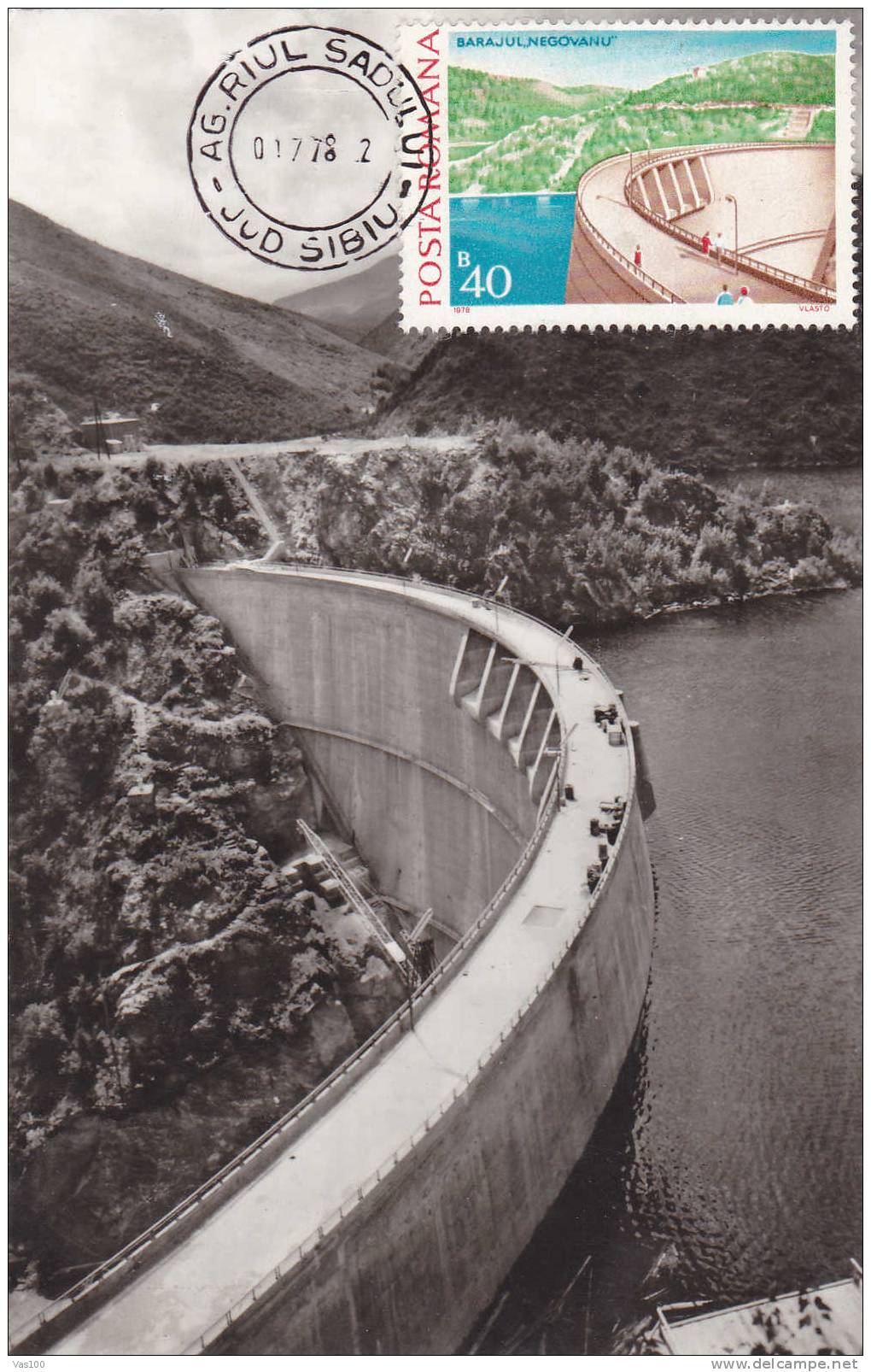 Maxicard,maximum Card,1978 Ponts-bridge-barrage-elec Tricite,Valea Sadului-Sibiu Romania. - Electricity