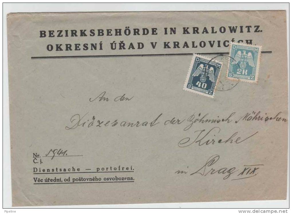 Böhmen & Mähren Cover Sent To Prag 1943 - Storia Postale