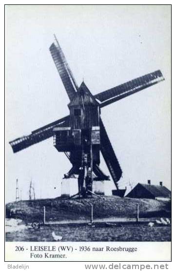 LEISELE Bij Alveringem (W.Vl.) - Molen/moulin - Blauwe Postkaart Ons Molenheem Van Molen Vandewalle Omstreeks 1920 - Alveringem