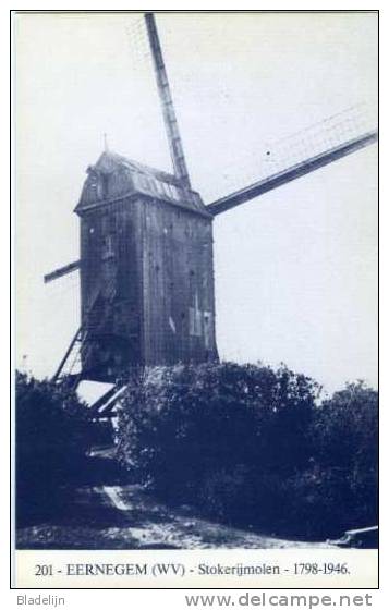 EERNEGEM Bij Ichtegem (W.Vl.) - Molen/moulin - Blauwe Postkaart Ons Molenheem Van De Verdwenen Stokerijmolen - Alveringem