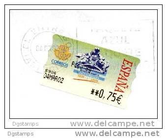 España 2002 ATM Mi69  "Bicentenario Del Nacimiento De Alejandro Mon". Circulado A Uruguay. Ver 2 Scan - Timbres De Distributeurs [ATM]