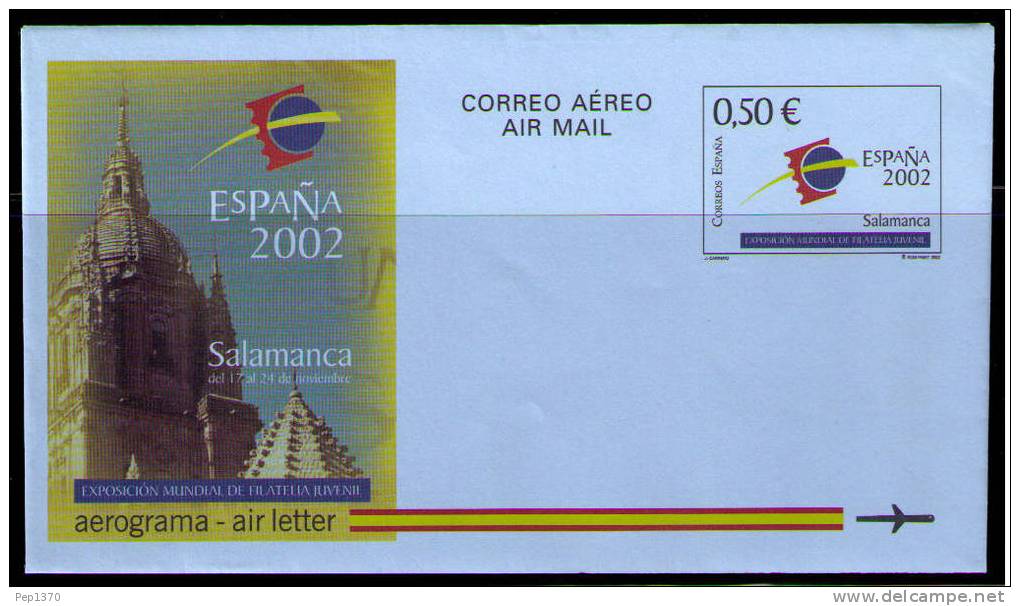 AEROGRAMA DE 2002 CATEDRAL DE SALAMANCA - Cartas & Documentos