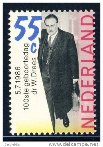 1986 Netherlands Cplt. MNH Set Of 1 Stamp "  William Drees Statesman  " - Unused Stamps