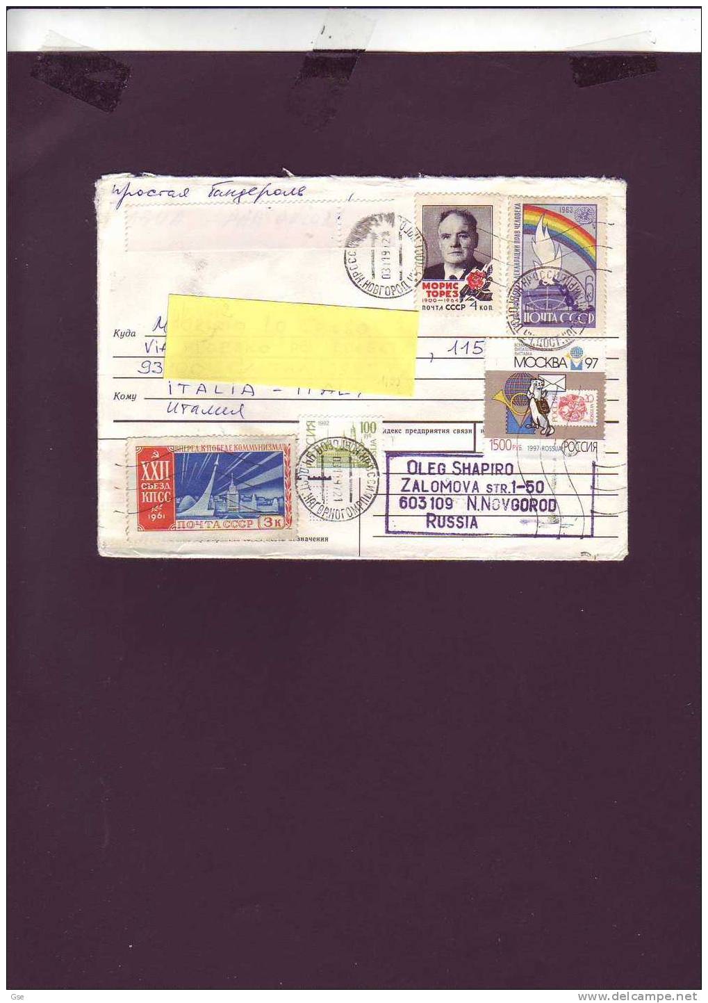 RUSSIA  1997 -  Lettera Per Italia - Brieven En Documenten