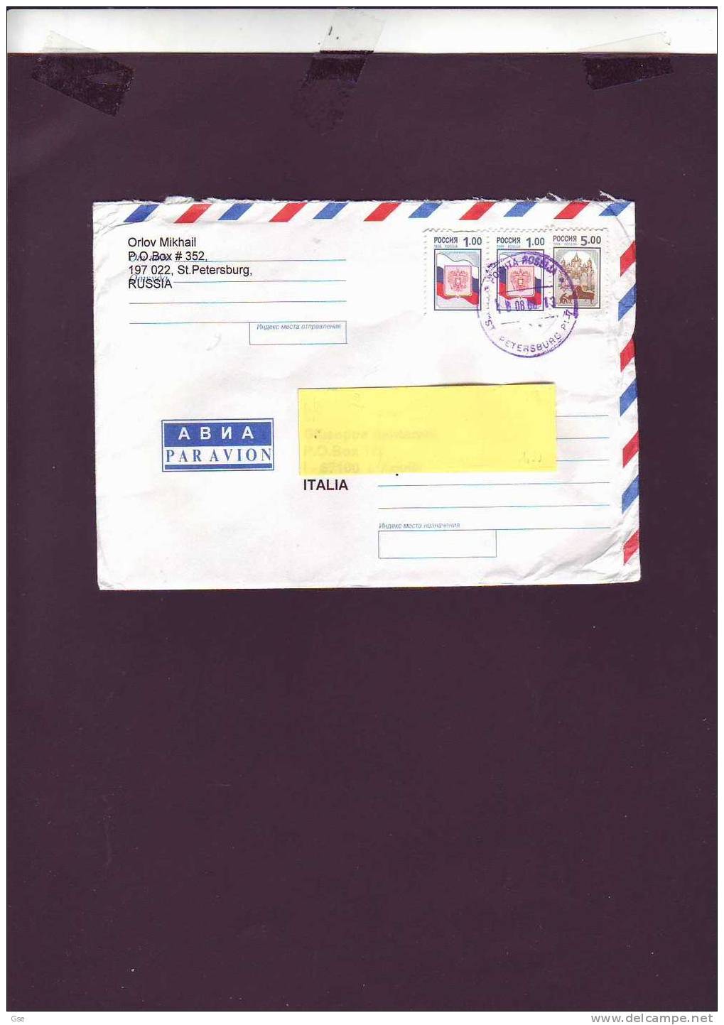 RUSSIA   2000 -   Lettera Per Italia - Lettres & Documents