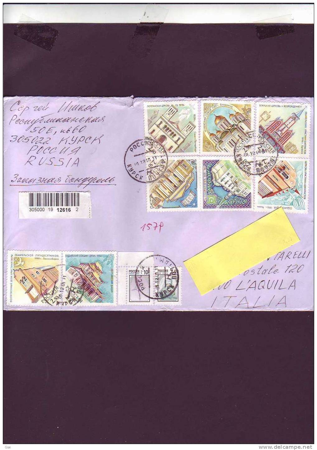 RUSSIA   2001 -  Raccomandata Per Italia - Lettres & Documents