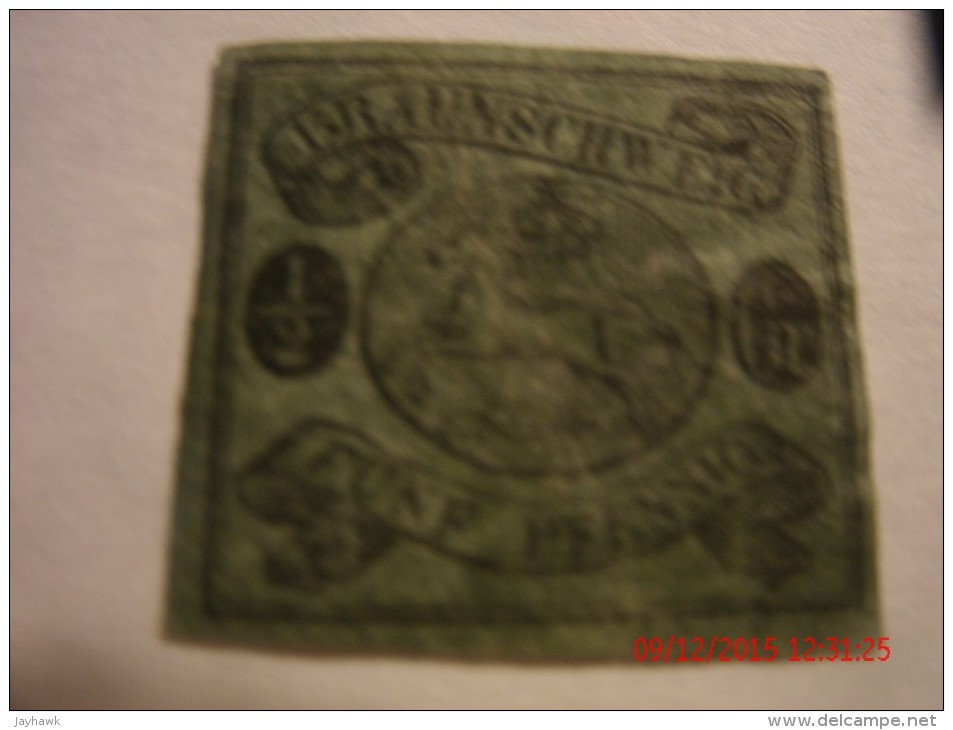BRUNSWICK 1863,  MICHEL 10 OR SCOTT 6,  1 / 2 SGR BLACK ON GREEN,  USED - Brunswick