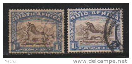 South Africa Used, 1933, Broken Pair, 1/s, Horse, Filler - Usados