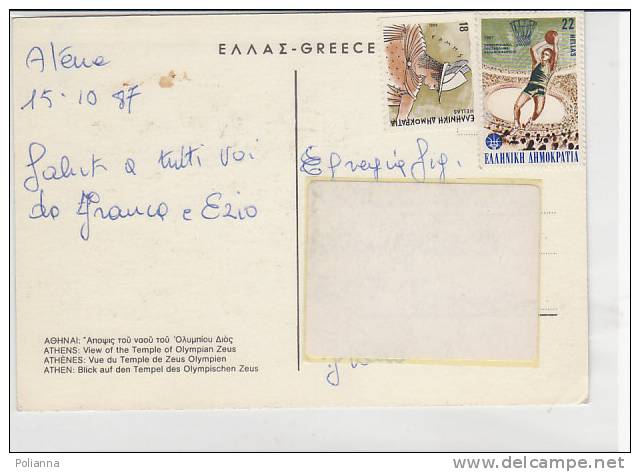 PO6409A# Affrancatura Su Cartolina GRECIA - ATENE  VG 1987 - Briefe U. Dokumente