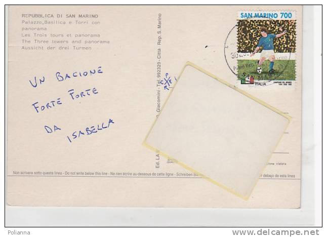 PO6563# 700 £ Calcio Iso Su Cartolina SAN MARINO VG - Lettres & Documents