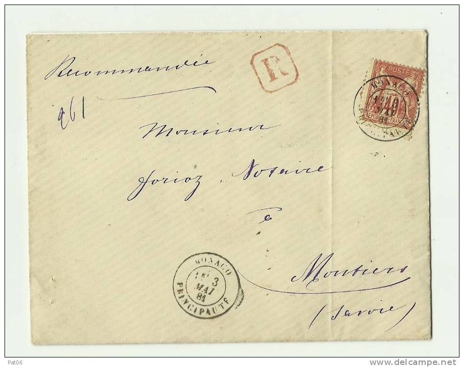 Principauté De MONACO  Bureau Français LRE 1 Ech.Tarif France à 40c. N°70 Type I - Postmarks