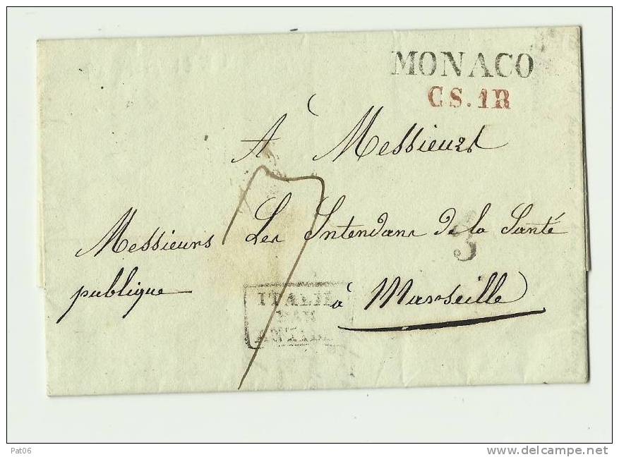 Principauté De MONACO Sous Protection Sarde Bureau à/c. Du 1.1.1818 - Poststempel