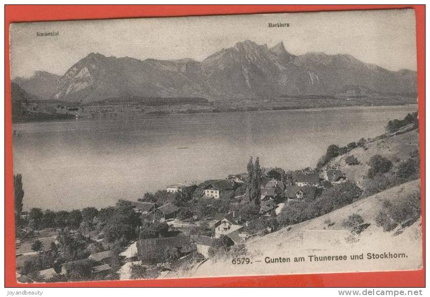 E603, Gunten Am Thunersee Und Stockhorn , 6579 , Circulée 1910 , Tampon Sigriswil - Sigriswil