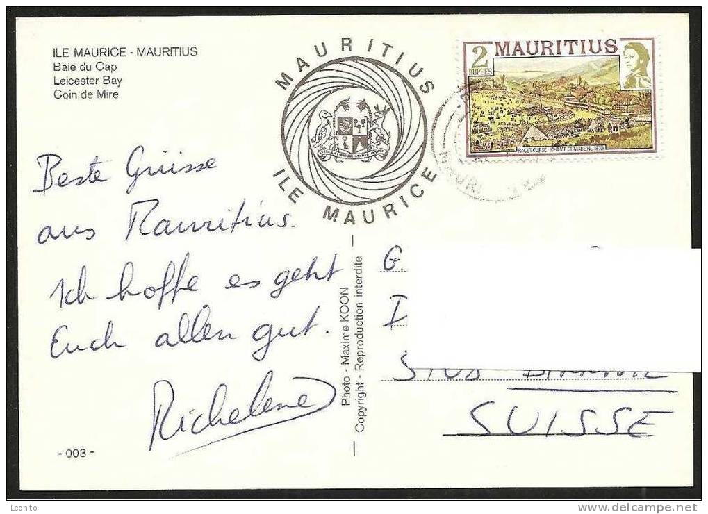 MAuritius Ile De Maurice Baie Du Cap Leicester Bay Coin De Mire - Mauritius