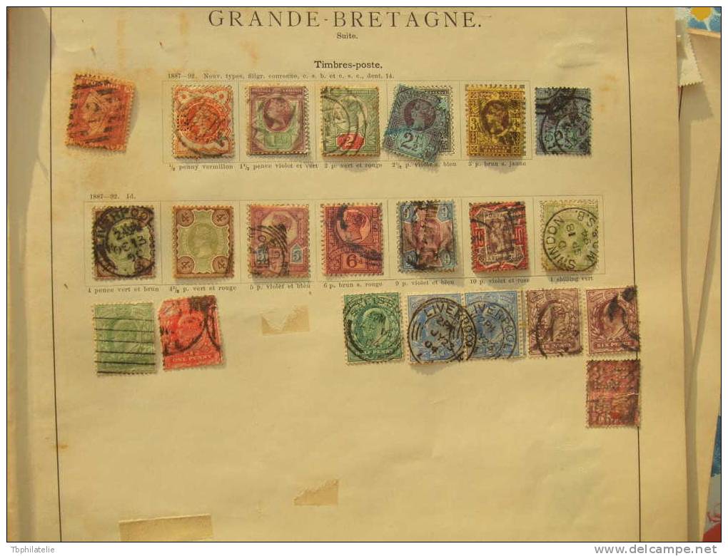 VEND TRES ANCIENNE COLLECTION DE GRANDE-BRETAGNE SUR 6 F.A. , NOMBREUSES BONNES VALEURS , COTE IMPORTANTE - Collections