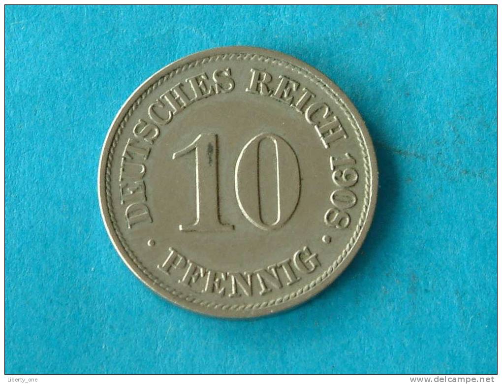 1908 A - 10 PFENNIG / KM 12 ( For Grade, Please See Photo ) ! - 10 Pfennig