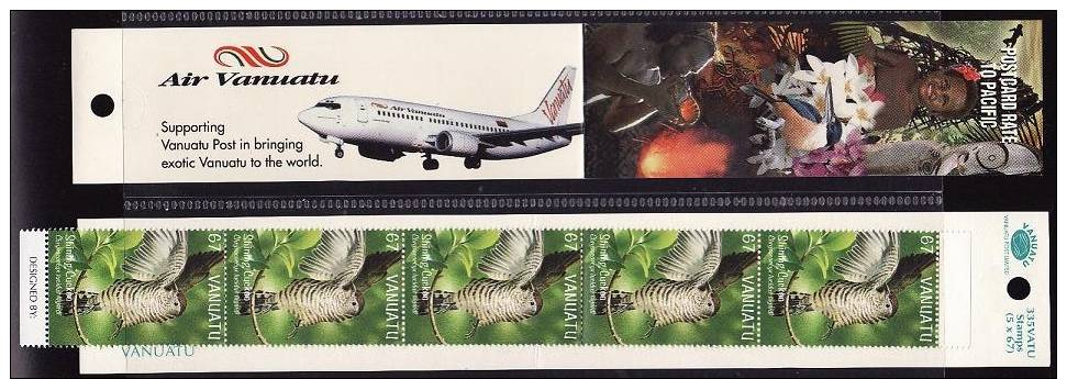 VANUATU 2001  BIRDS BOOKLET (MNH**) - PLANE, SHELL - Other & Unclassified